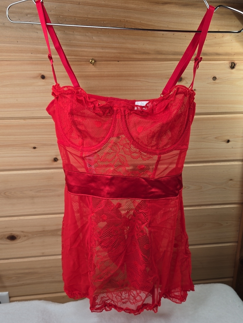 Adore Me Etty Babydoll Set Sz Med True Red NWT